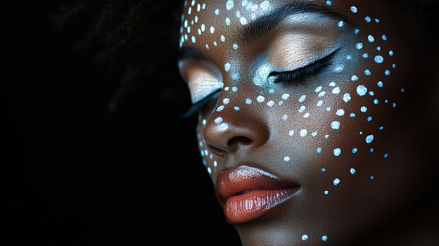 Face art portrait with white dots beauty and elegance photo