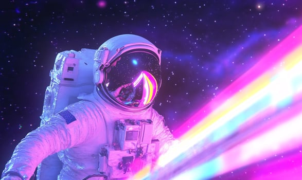 Astronaut, space, nebula, laser, cosmic, exploration, fantasy, artwork photo