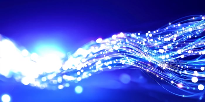 Blue light wave, abstract background, digital art photo