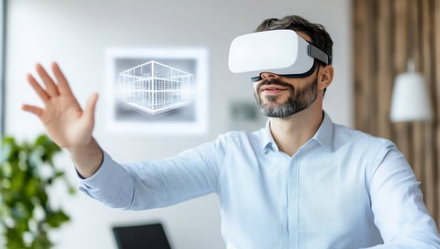 Architect uses VR headset to design building photo