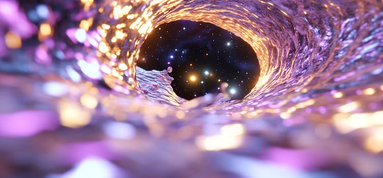 Cosmic swirl, starlit backdrop, abstract art, website header photo