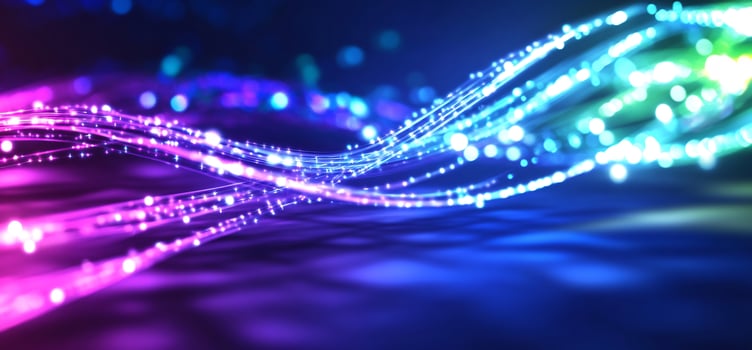 Abstract light trails flow, cosmic background, digital art photo