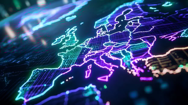 Europe Digital Network Map photo