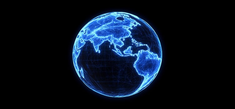 Global network connection, Asia Pacific view photo