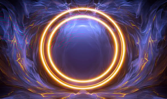 Glowing circle, abstract background, digital art, website banner photo
