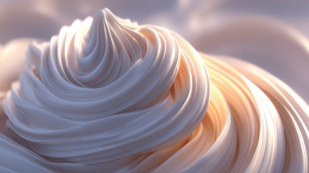 A close up of a white swirl of whipped cream photo