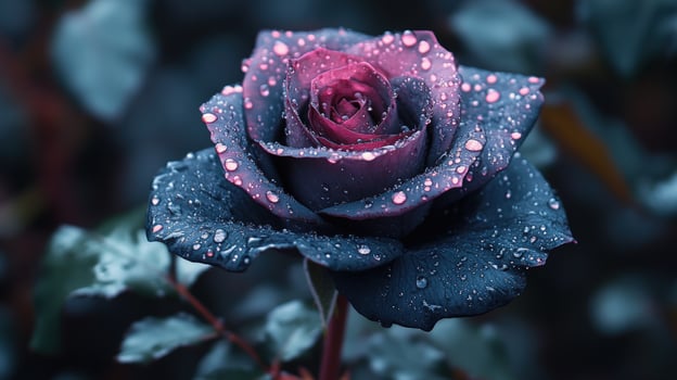 Purple rose with water droplets close up beauty in nature floral still life photo
