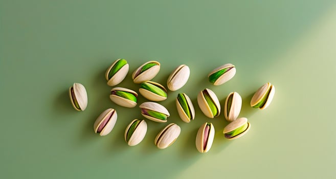 Pistachio background with nuts. photo