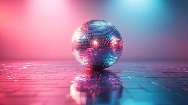 Sparkling disco ball reflection party celebration background photo