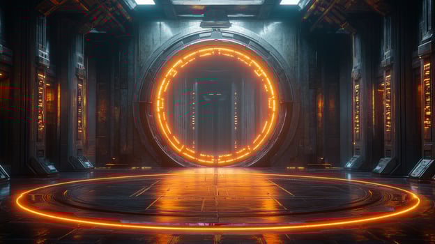 Futuristic portal interior modern technology gateway photo