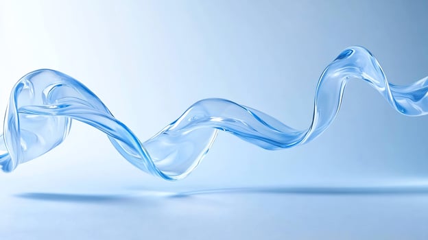 Blue liquid swirls, flowing motion, light background, purity concept photo