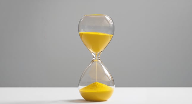 Golden Sand Timer, Times Passage A Symbol of Countdown, Deadlines, and Urgency. photo