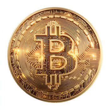 bitcoin gold coin isolated on white background photo