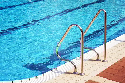 Pool in hotelat day photo