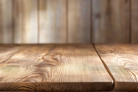 Rustic wooden table, planks background. Product display photo