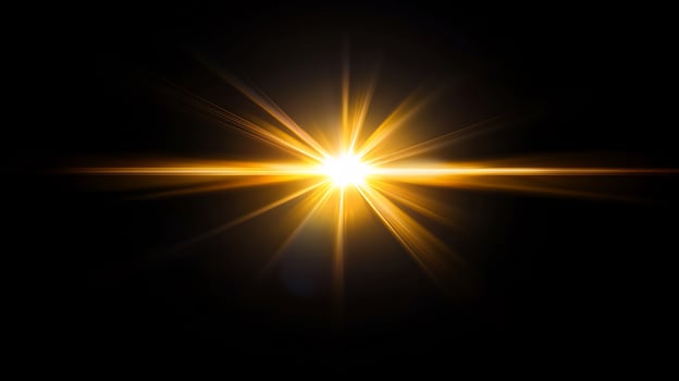 Golden light burst, dark background, overlay photo