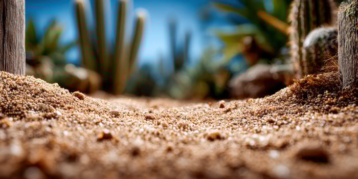 Ground level of desert landscape photo