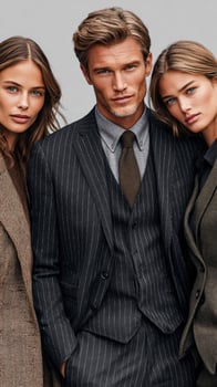 Man in suit with two women photo