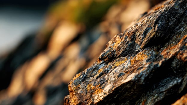 Close up of jagged rocks in sunlight photo