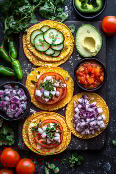 Delicious Homemade Tacos with Fresh Ingredients Ready to Eat. photo