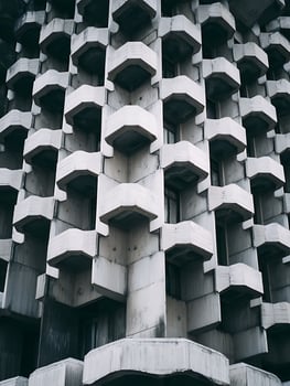 Geometric Architectural Detail A Study in Concrete and Balconies. photo