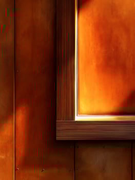 Abstract Architectural Detail Warm Orange Tones and Linear Textures. photo