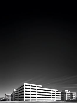 Modern Architecture in Black and White Parking Garage and Office Building. photo
