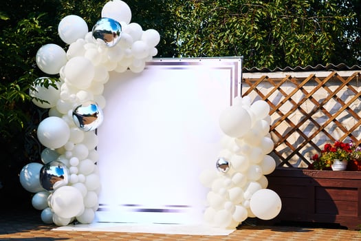 Festive holiday balloons in the wedding party.Birthday,anniversary photo