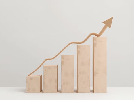 Graph showing increasing growth trends photo