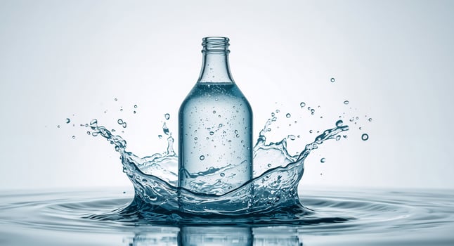 water bottle with splash photo