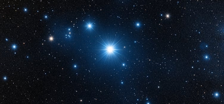 Bright star cluster, cosmic background, deep space photo
