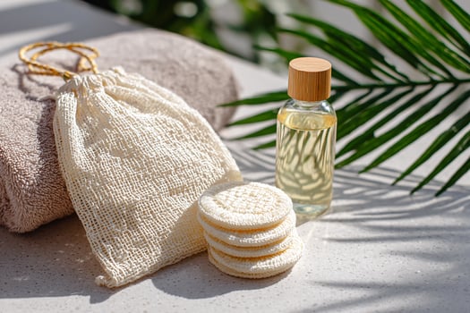 Skincare products on a table photo