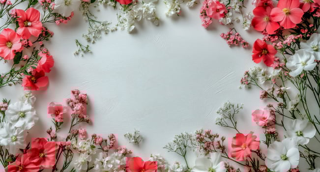 Colorful Flower Arrangement on a Light Background for Creative Decoration photo