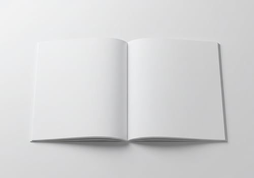 Blank white book on a white background photo