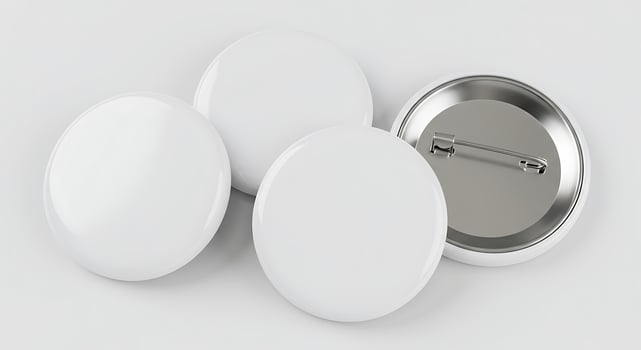 Blank White Round Pin Buttons for Custom Designs and DIY Projects photo