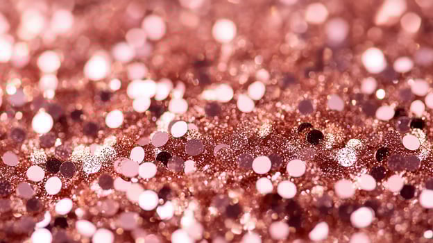 Abstract rose gold glitter bokeh background. photo