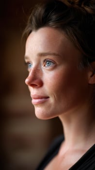 A woman with a blue eye photo