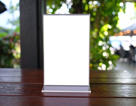Blank Menu Frame Restaurant Tabletop photo