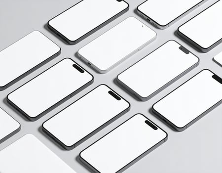Multiple Smartphones Blank Screens photo