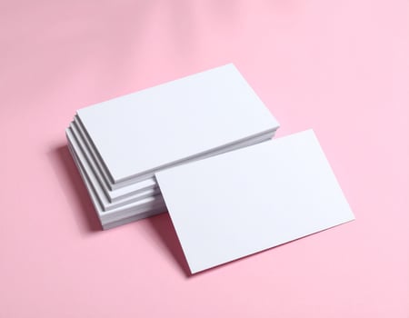 Blank Business Cards on Pink photo