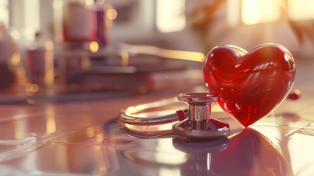 Heart health stethoscope medical care and wellness equipment photo