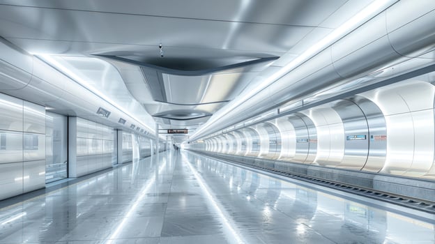 Modern silver transportation station interior architectural design photo