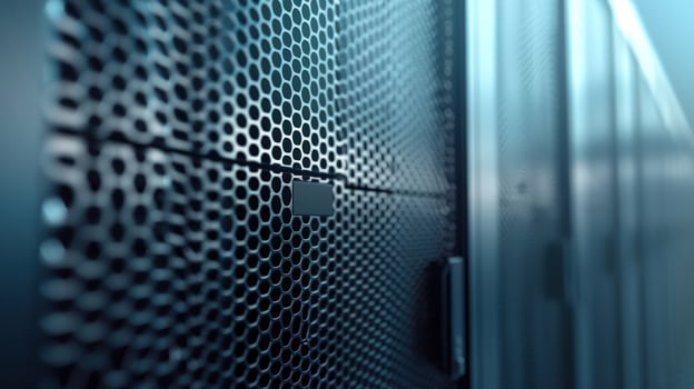 Data center server rack panel cybersecurity infrastructure photo
