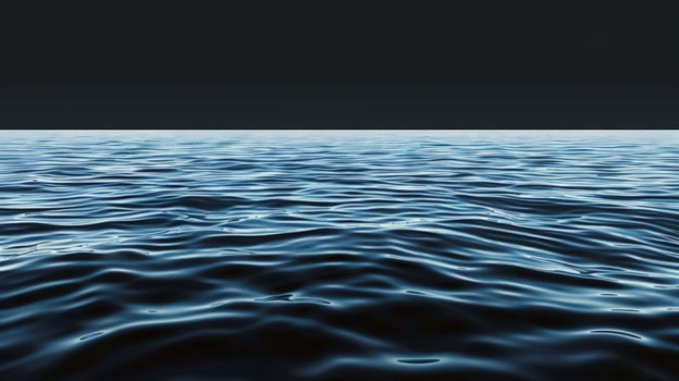 Calm ocean waves under dark sky serene water surface and natural horizon photo