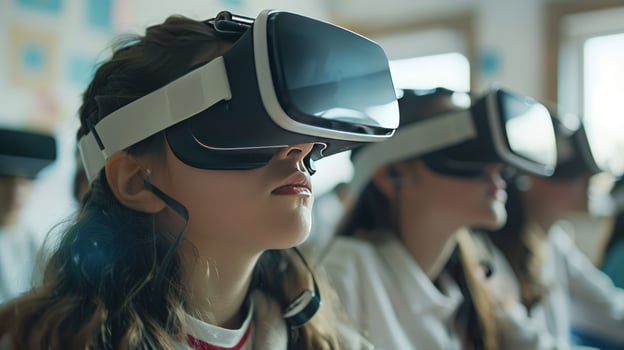 Virtual reality headsets immersive learning experience innovative technology photo