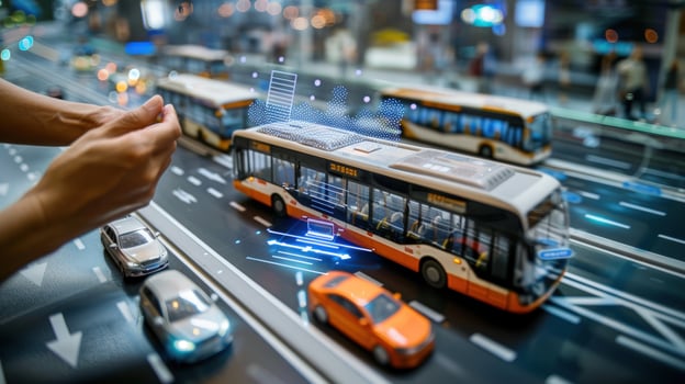 Automated urban transportation system model for smart city technology photo