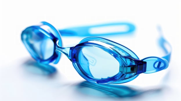 Blue swim goggles for water sports and eye protection photo