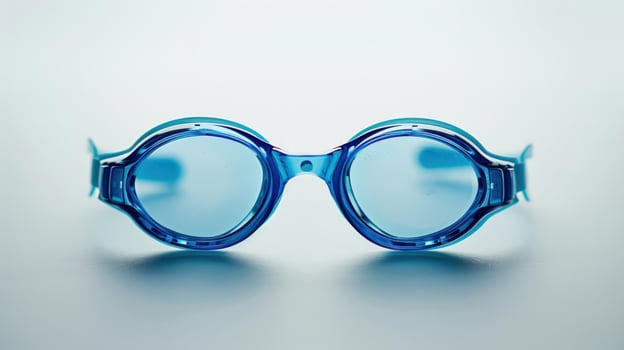Blue swim goggles underwater sport equipment for eye protection photo