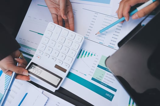 Calculator and financial documents photo