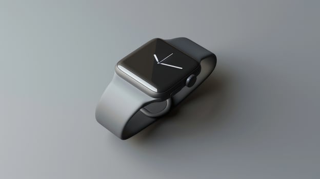 Smart watch technology wearable device timekeeping accessory on gray background photo